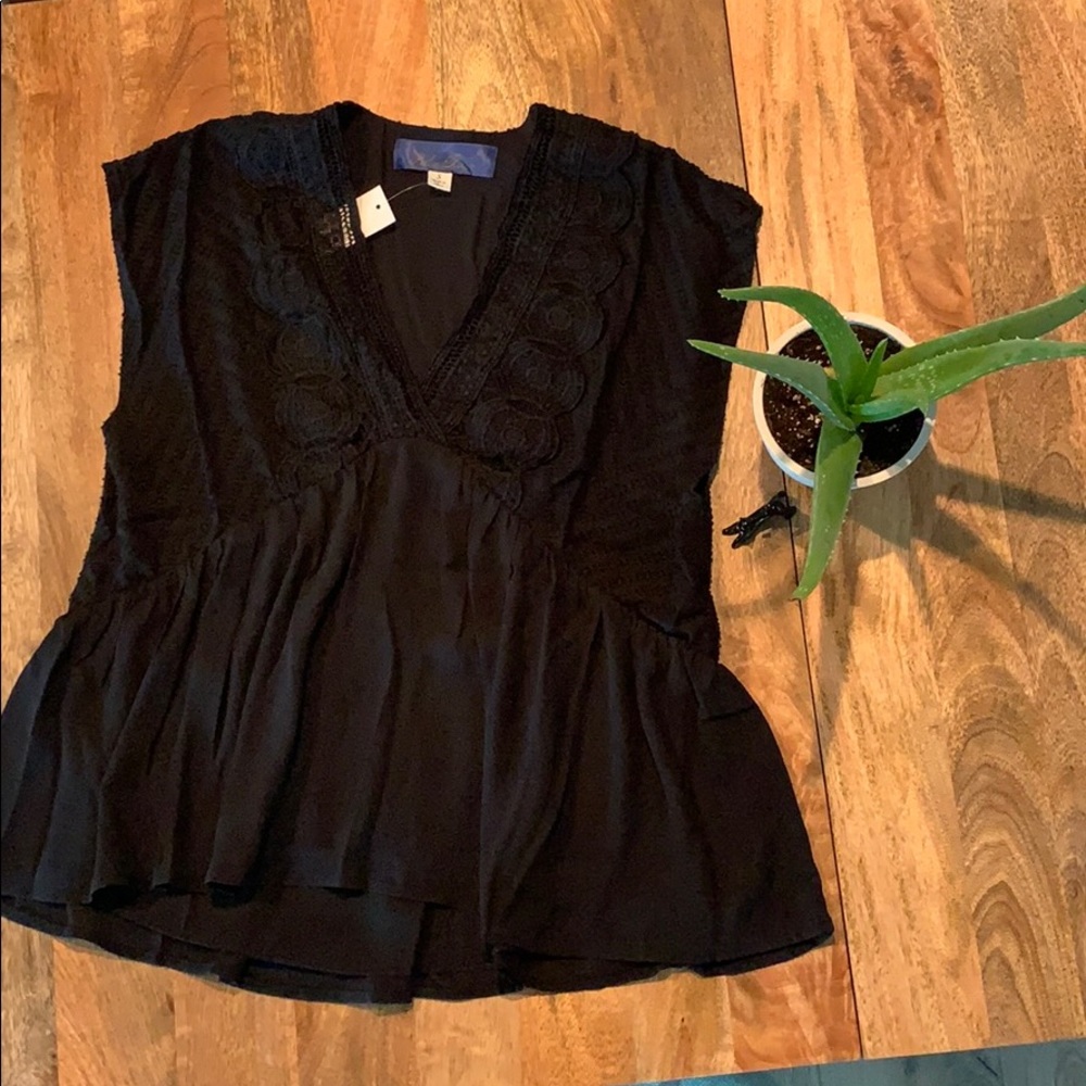Blue Rain Flirty Lace top
